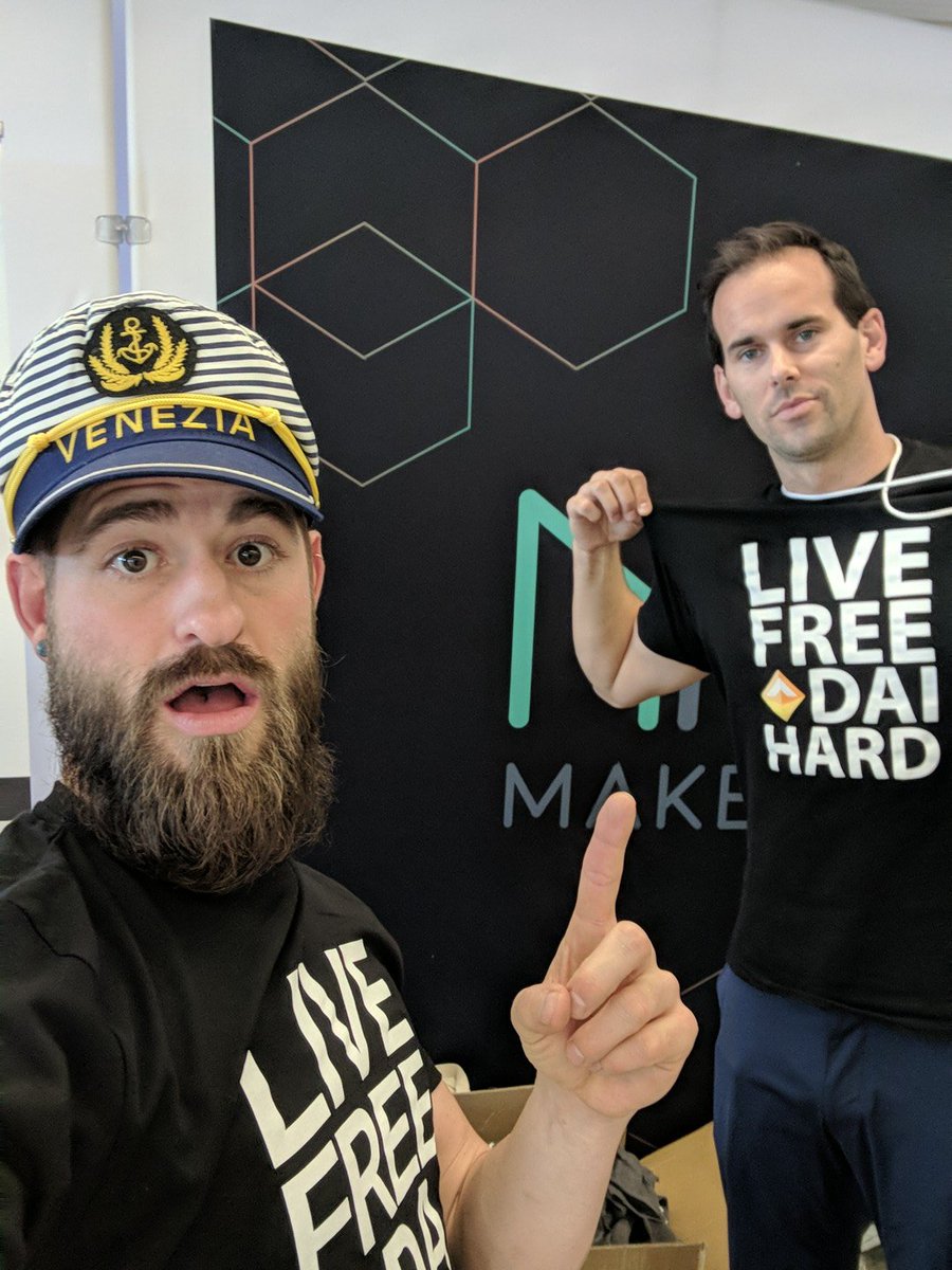 YalorMewn's tweet photo. "Live free or $DAI hard"
@MakerDAO is so hot right now 😝 https://t.co/siT55DkEkO