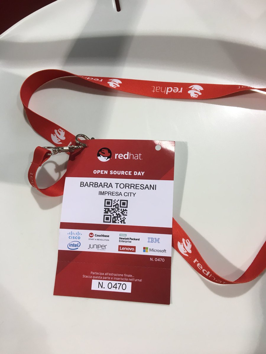 TorresaniB's tweet photo. #RedHatOSD È il giorno dell’#opnsource. Oltre 1.300 iscritti. Presente! https://t.co/BV7FiFY9Tk