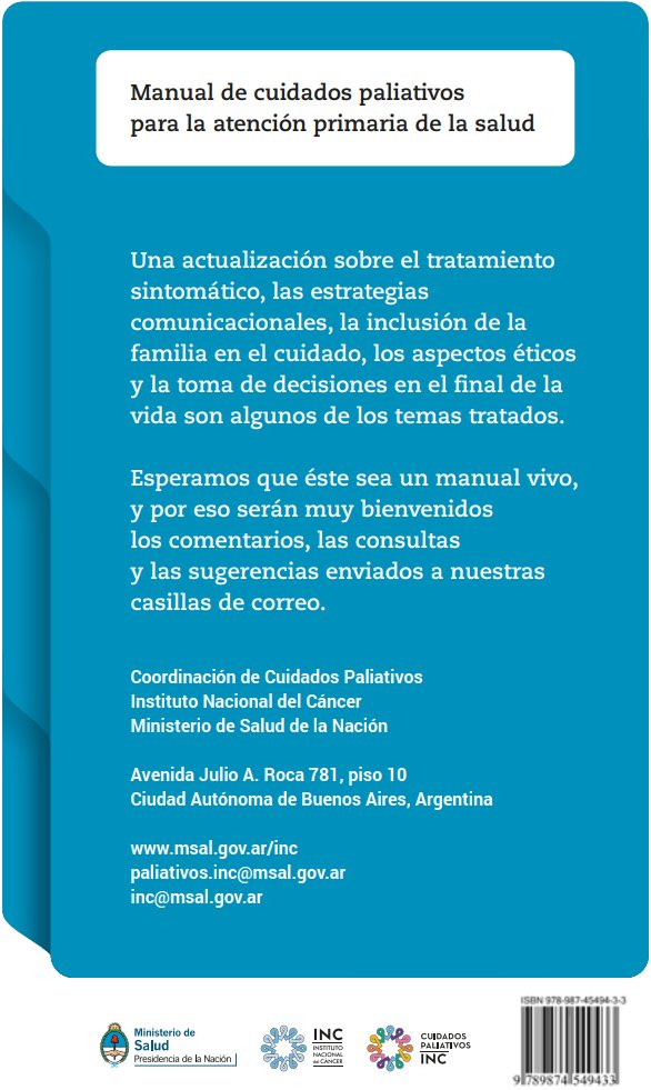 cofamyco's tweet photo. Clínica | Manual de cuidados paliativos para la atención primaria de la salud. 1a ed. - Ciudad Autónoma de Buenos Aires: Instituto Nacional del Cáncer, 2014

Descargar manual 👉 https://t.co/TCvkCd9Idv https://t.co/qfpcRF8tci