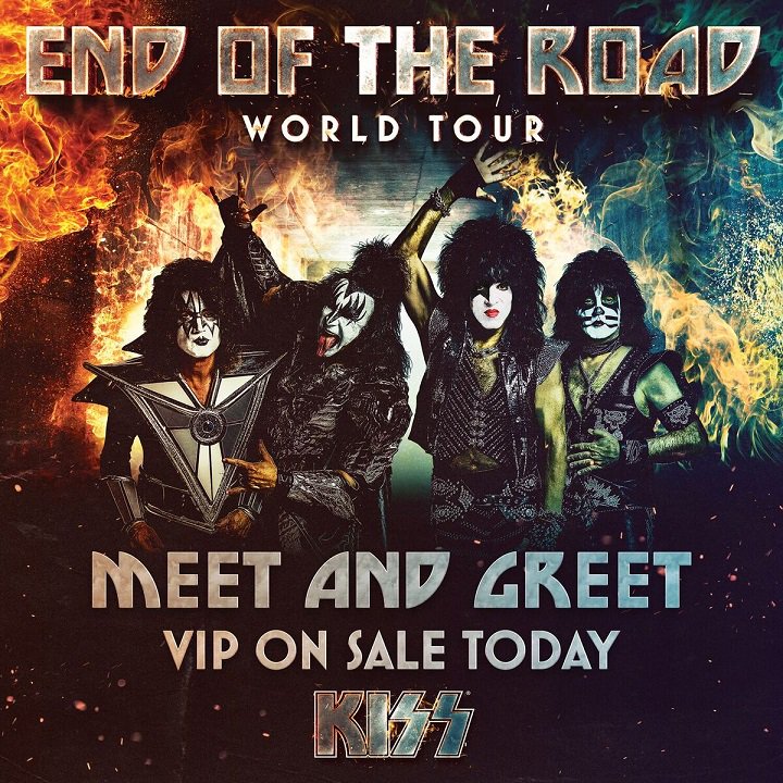 Don't miss your chance to meet #KISS one last time. #EndOfTheRoad VIP Meet & Greet Packages are on sale TODAY starting at 10AM local. Visit Kissonline.com for all information.