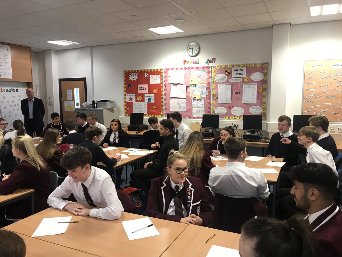 S5/5 Pupils involved in the Business Awareness Conference this morning, first visit from SkyScanner where we learned how to negotiate good deals! <a href="/FalkirkHigh/">Falkirk High School</a>