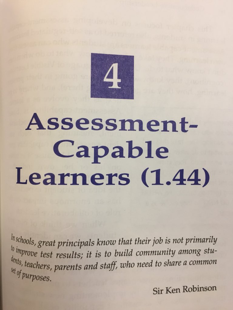 DrJeffreyMGreen's tweet image. Early on in the #APPR process and really loving @PeterMDeWitt’s Chapter 4 of Collaborative Leadership on Assessment-Capable Learners #EffectSize