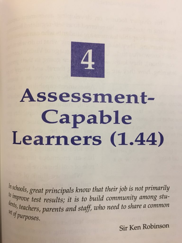 Early on in the #APPR process and really loving @PeterMDeWitt’s Chapter 4 of Collaborative Leadership on Assessment-Capable Learners #EffectSize