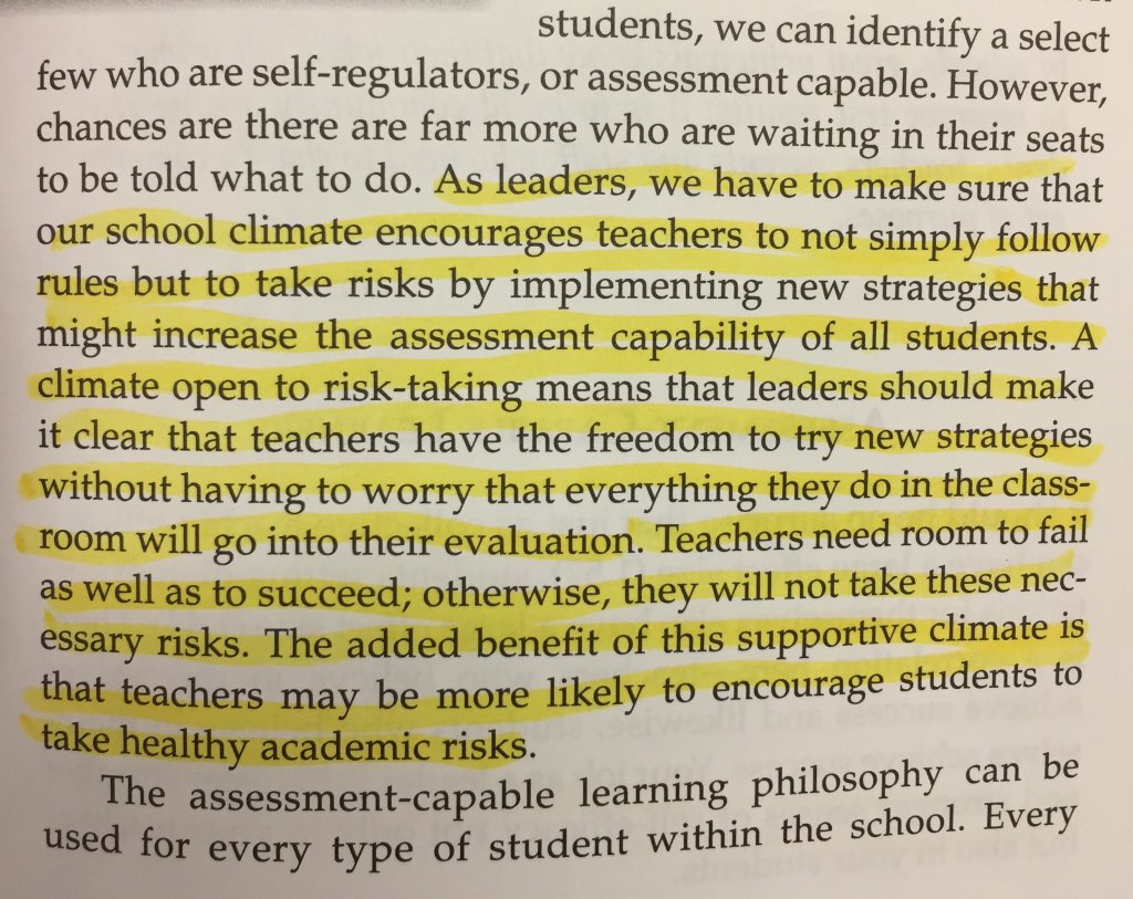 DrJeffreyMGreen's tweet image. Early on in the #APPR process and really loving @PeterMDeWitt’s Chapter 4 of Collaborative Leadership on Assessment-Capable Learners #EffectSize