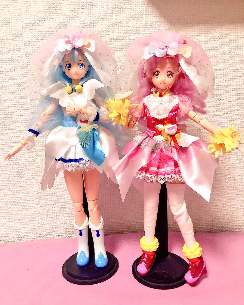 Lenlen Sとdの狭間 プリキュアスタイルのチアフルスタイル これ結構いいお値段笑 でもリボンとか使って豪華になってる笑プリントじゃないからチープ感はない笑 これ他の3人は出るのかな 笑 エールとアンジュだけってのもね アンジュは袖丈が