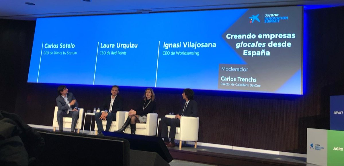 enisa's tweet photo. Mesa redonda #DayOneSummit “Creando empresas glocales desde España” en en la que participan tres #clienteEnisa: @Silence_eco @Worldsensing & @redpoints_sol ¡Muuuy interesante! 👌🏻@dayoneCABK https://t.co/z7mu4Ol8oL