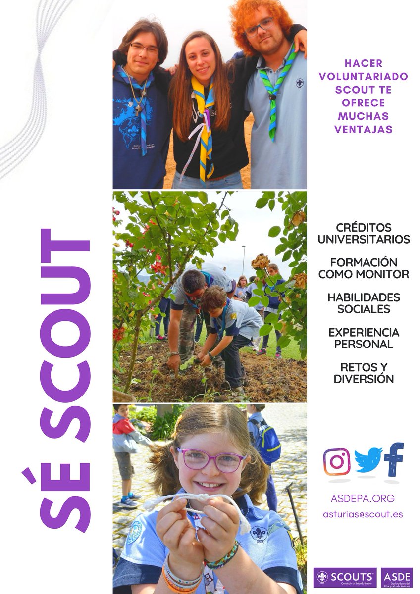 ¿Quieres ser voluntario? Sé Scout y construye un mundo mejor con nosotros. #ScoutAstur