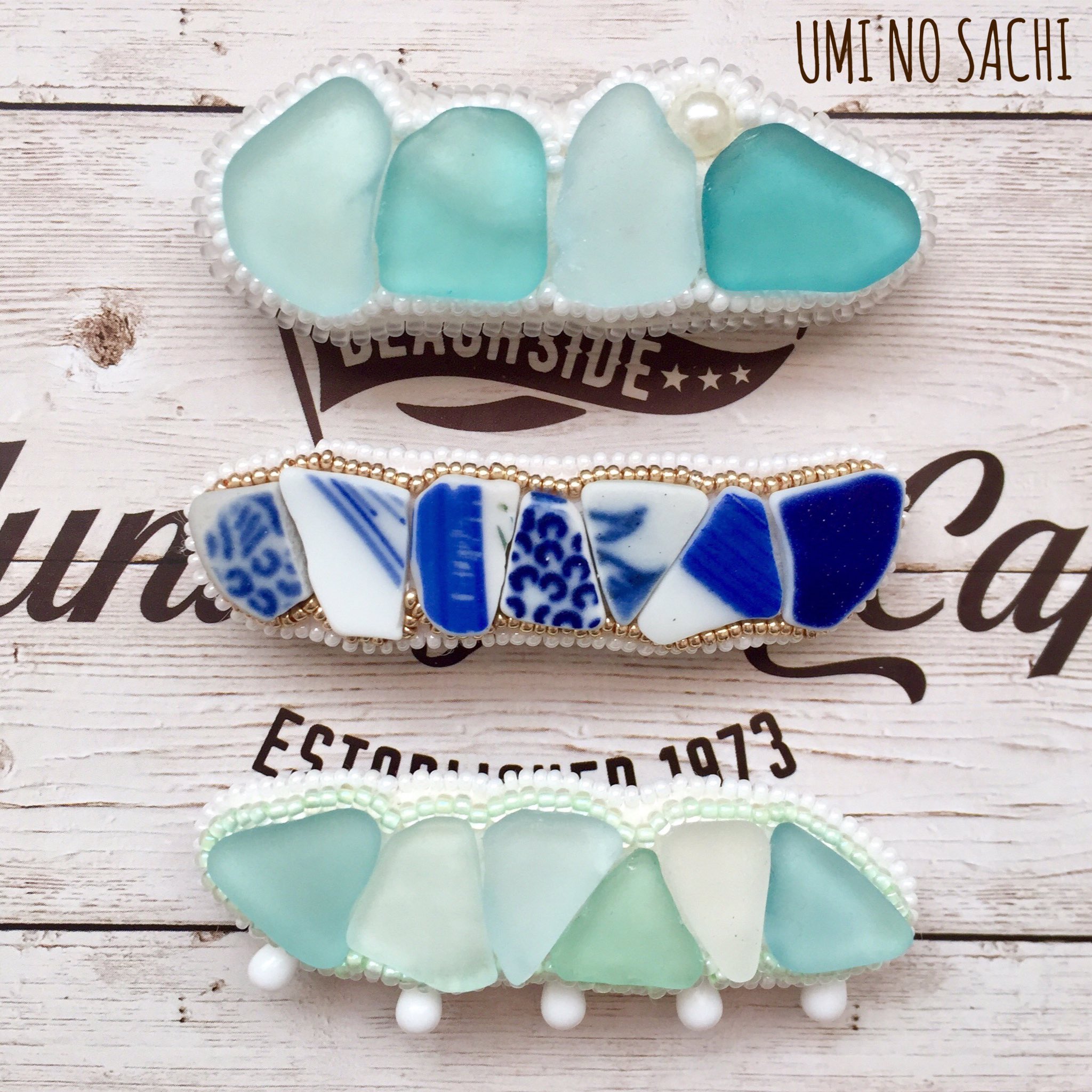 シー陶器のバレッタ　和風　桜 シー陶器のバレッタ和風桜