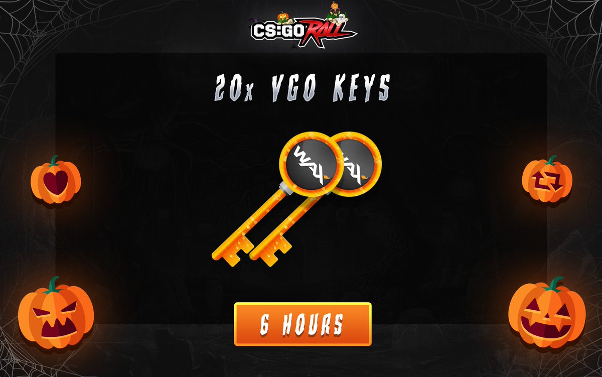 CSGORoll's tweet photo. 20x VGO KEYS GIVEAWAY 🗝️

- Follow &amp; Retweet
- Visit: https://t.co/QH180yFDnD 
- Tag 1 Friend    
- Enable notifcations on CSGORoll

Good luck 🎃👻 https://t.co/lFfwWhjZwG