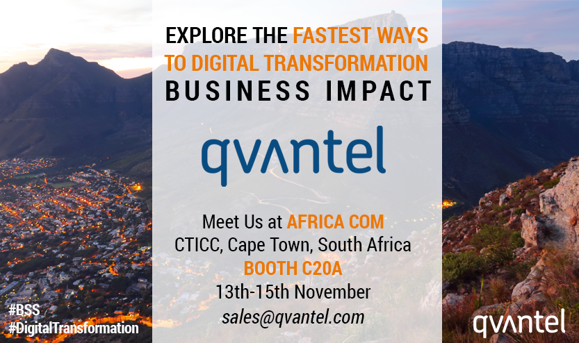 qvantel's tweet photo. Qvantel will be at #AfricaCom on 13-15th Nov.  We would love to talk to you about successful BSS #DigitalTransformation, Customer-Centric Digital Engagement Platforms with optimal Business Impact. Which digitalisation path is best for you?  sales@qvantel.com  #BSS #qvantel https://t.co/6T01qr9IQ1
