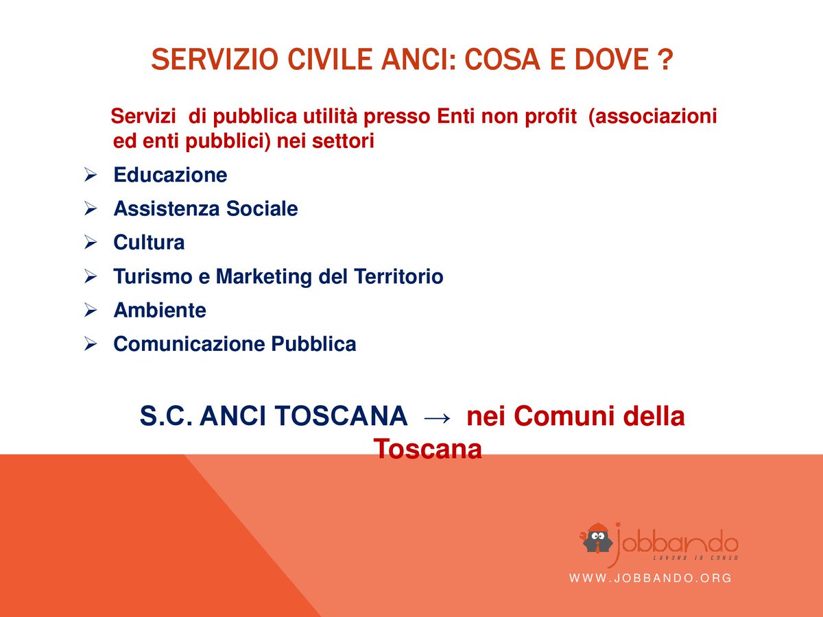 AnciServizioCiv's tweet photo. Cosa abbiamo raccontato ai giovani presenti alla manifestazione #Jobbando2018 venerdì mattina?
Ecco le #slide presentate all' #Obihall.
Ricordando che il prossimo bando in uscita sarà il bando delle #BotteghedellaSalute.
#AnciToscana offre un #lavorocivile
@simonegheri https://t.co/c1wUuX6CdM