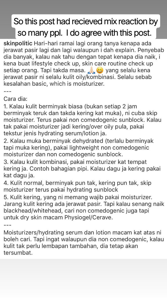 Tonight random rants on my IGS regarding moisturiser.