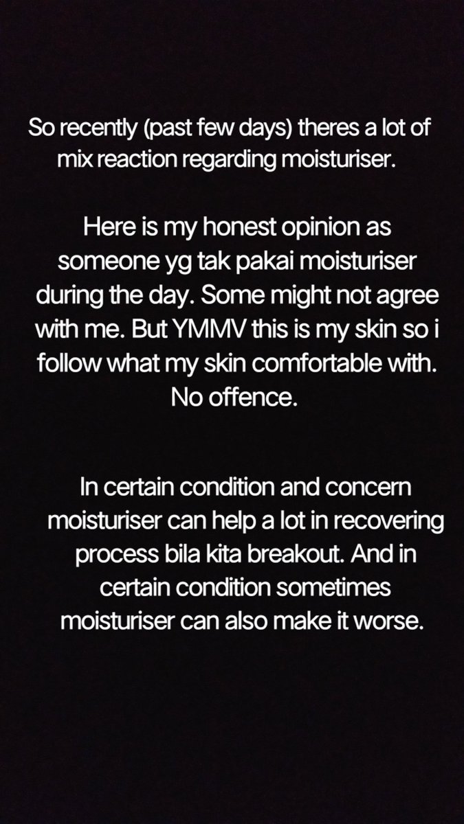 Tonight random rants on my IGS regarding moisturiser.