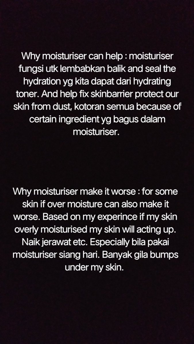 Tonight random rants on my IGS regarding moisturiser.