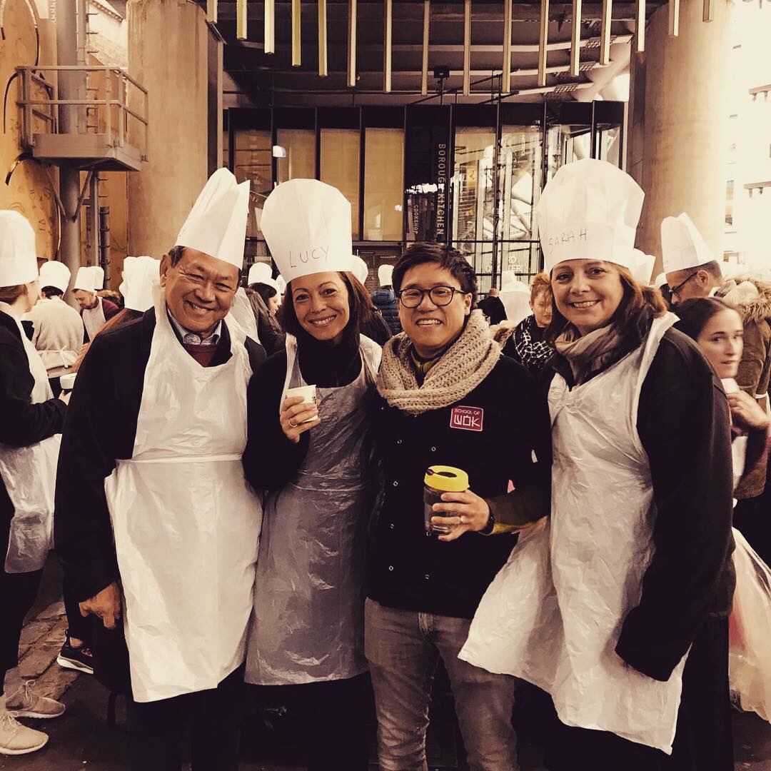 TheGCAsUK's tweet photo. Huge congratulations to our friends schoolofwok for the incredible #wokfor1000 at #BoroughMarket today. Shout out to our star judges @jeremypang_official and #sonnyleong53 plus #theGCAs Founders @sasarcola and @lucytsemitchell for cooking up a storm! #seewoo #chinatown #wonton https://t.co/QTeS8xriJ0