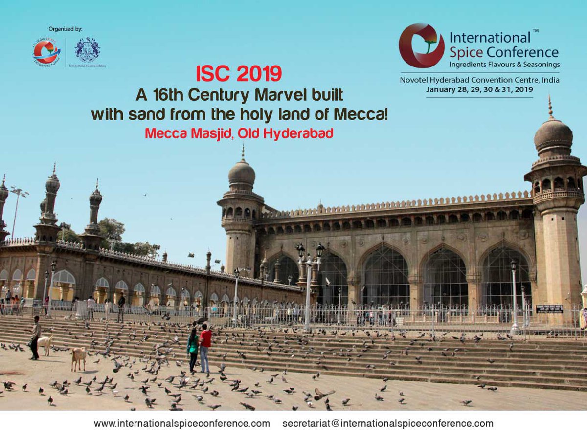 iscaisef's tweet photo. A 16th Century Marvel built with sand from the holy land of Mecca! 
ISC 2019 welcomes you to Hyderabad.
Know More:https://t.co/pG7vE6TA2O

#isc #international #spiceconference #india #hyderabad #meccamasjid https://t.co/vngFk6aewS