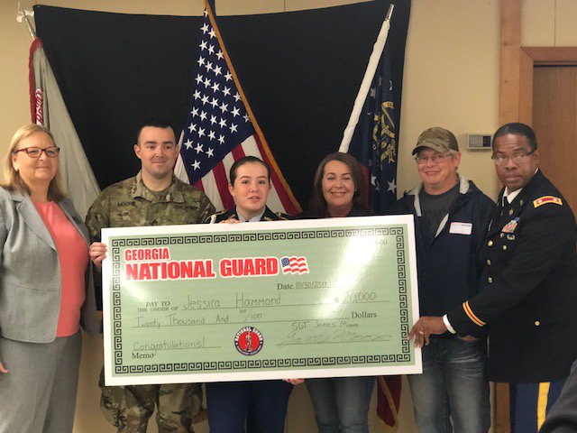 BryanCountyHS's tweet photo. This morning, Jessica Hammond was officially sworn in for the GA National Guard! Thank you for your service! #redskinsontherise https://t.co/zZIPZjJ66S