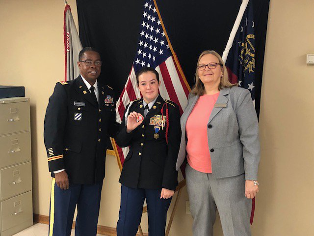 BryanCountyHS's tweet photo. This morning, Jessica Hammond was officially sworn in for the GA National Guard! Thank you for your service! #redskinsontherise https://t.co/zZIPZjJ66S