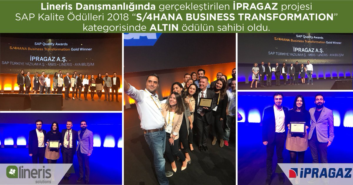 LinerisSolution's tweet image. Lineris Danışmanlığında gerçekleştirilen İPRAGAZ projesi SAP Kalite Ödülleri 2018 “S/4HANA BUSINESS TRANSFORMATION” kategorisinde ALTIN ödülün sahibi oldu.
 #sapnow #sap #ipragaz #istanbul #gold #winner  #lineris