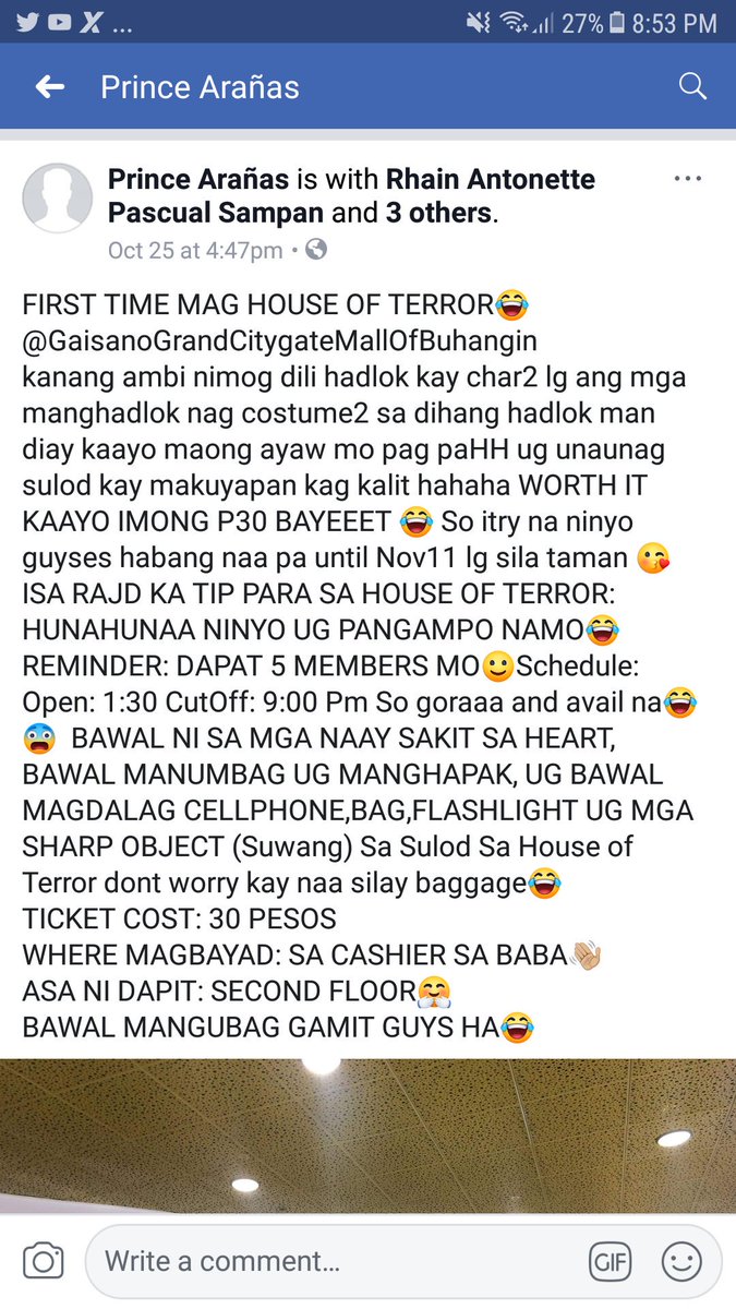 TetsuFernandez's tweet photo. Kanang gusto kaayo mi manulod dri pero basin mahimatay ko sa kahadlok. Yawa https://t.co/3Q84TwVMPW
