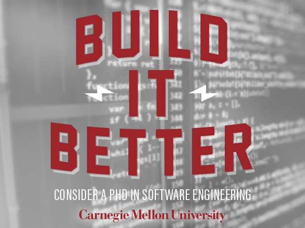 #software #systems = the new infrastructure. We can’t afford to build the software of the future using the tools of the past. The #PhD in #SoftwareEngineering at <a href="/SCSatCMU/">CMU School of Computer Science</a> @isrcmu empowers you to help the world #BuildItBetter. Learn more + apply by 12/10: se-phd.isri.cmu.edu
