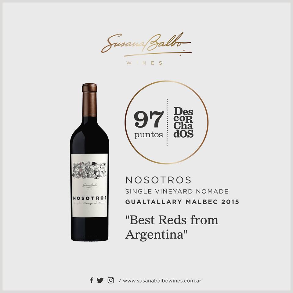 #NOSOTROS Gualtallary Malbec 2015 fue distinguido dentro de la categoría "Best Reds from Argentina" en #Descorchados2018.
Fueron 97 puntos otorgados por <a href="/Patricioatapia/">Patricio tapia</a> en esta especial cata, que significa un gran orgullo para todos los integrantes de Susana Balbo Wines.