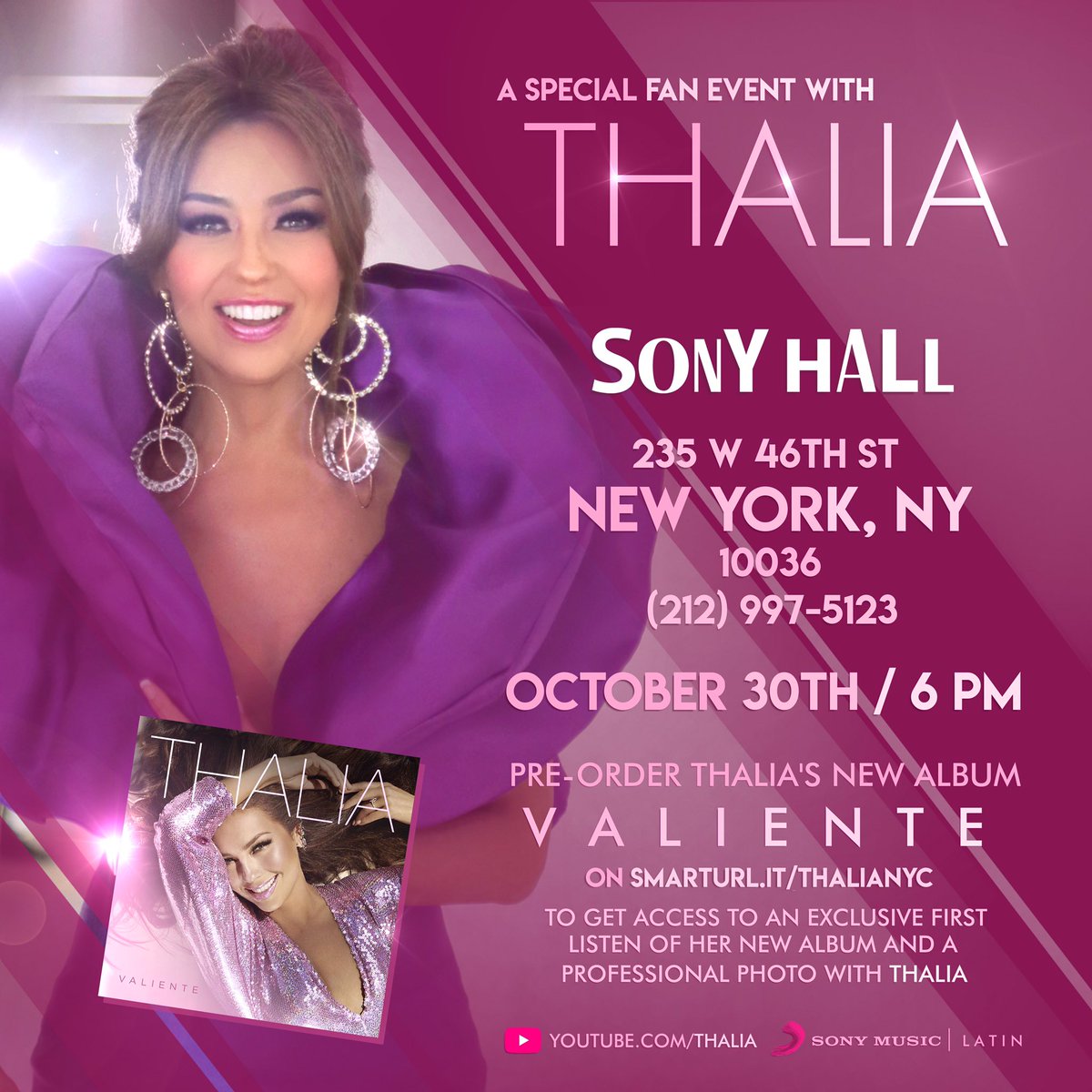 alexthaly's tweet photo. Amigos ¿ya están listos HOY para la #FirmaDeAutografos de #Thalia en #NewYork?🔥😍🇺🇸
Preordena en @amazon!
.
#EEUU #EUA #USA #US #NewYorkCity #Latinos #NuevoAlbum #NewAlbum #NuevaMúsica #NewMusic #SonyHall #LatinMusic #LatinPopMusic #PopMusic #NYC #NY #PreOrder #PreOrdena #Amazon https://t.co/ow0UUetPgn