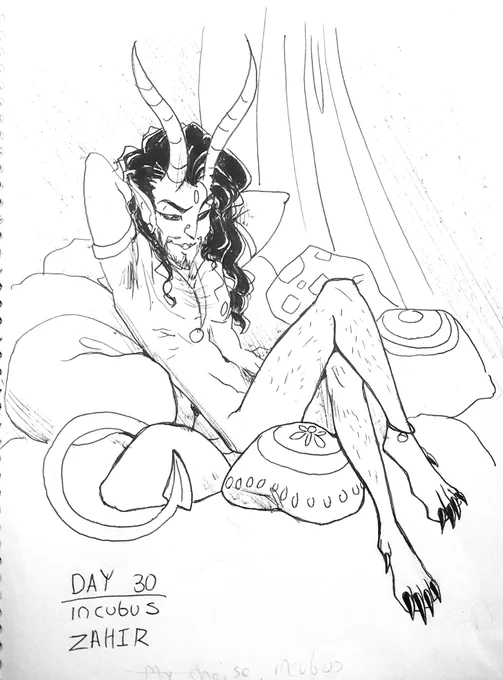 #inktober2018 Day 30. Incubus. Zahir. 