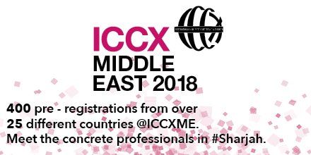 Already more than 400 pre-registrations at #ICCX Middle East in #sharjah. Take part as an exhibitor and register here: tinyurl.com/yakz372v

#iccxme #concrete #exhibition