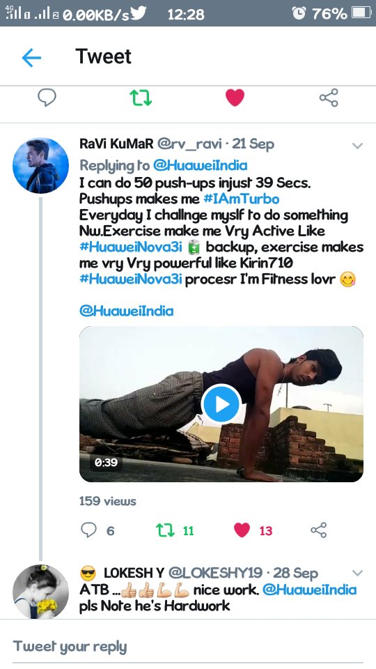 cynophilist_rv's tweet photo. Good Evening @HuaweiIndia Team
Participated Your #IAmTurbo Contest on 22 Sept. ( FB, Insta, Twitter also)
Hope you notice my entry and hard work .
Biggest dream to win.
Hardly wanna win #HuaweiNova3i
Hope you notice my craziness love for contest. https://t.co/zGbUQh8r1z