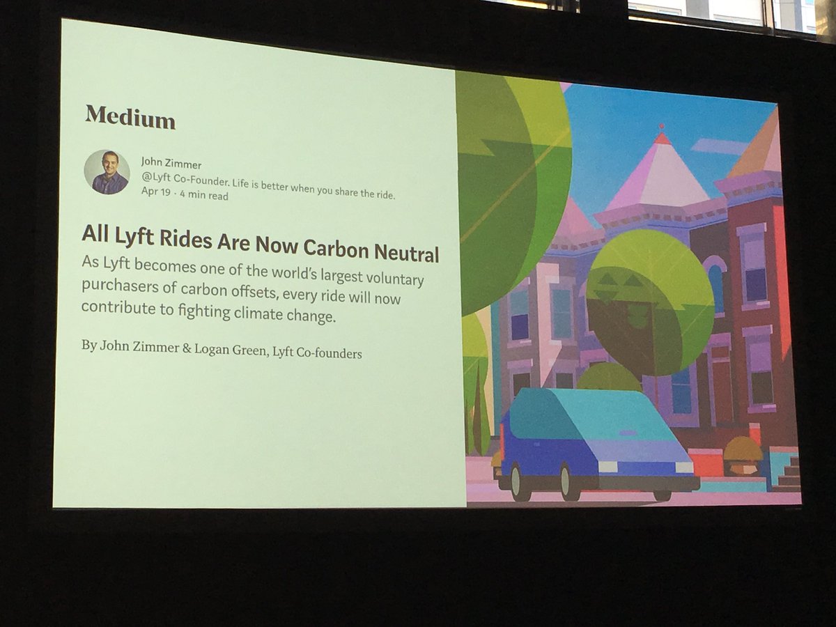 ⁦@lyft⁩ has committed to carbon neutral investment in perpetuity #rethinkingtransportation