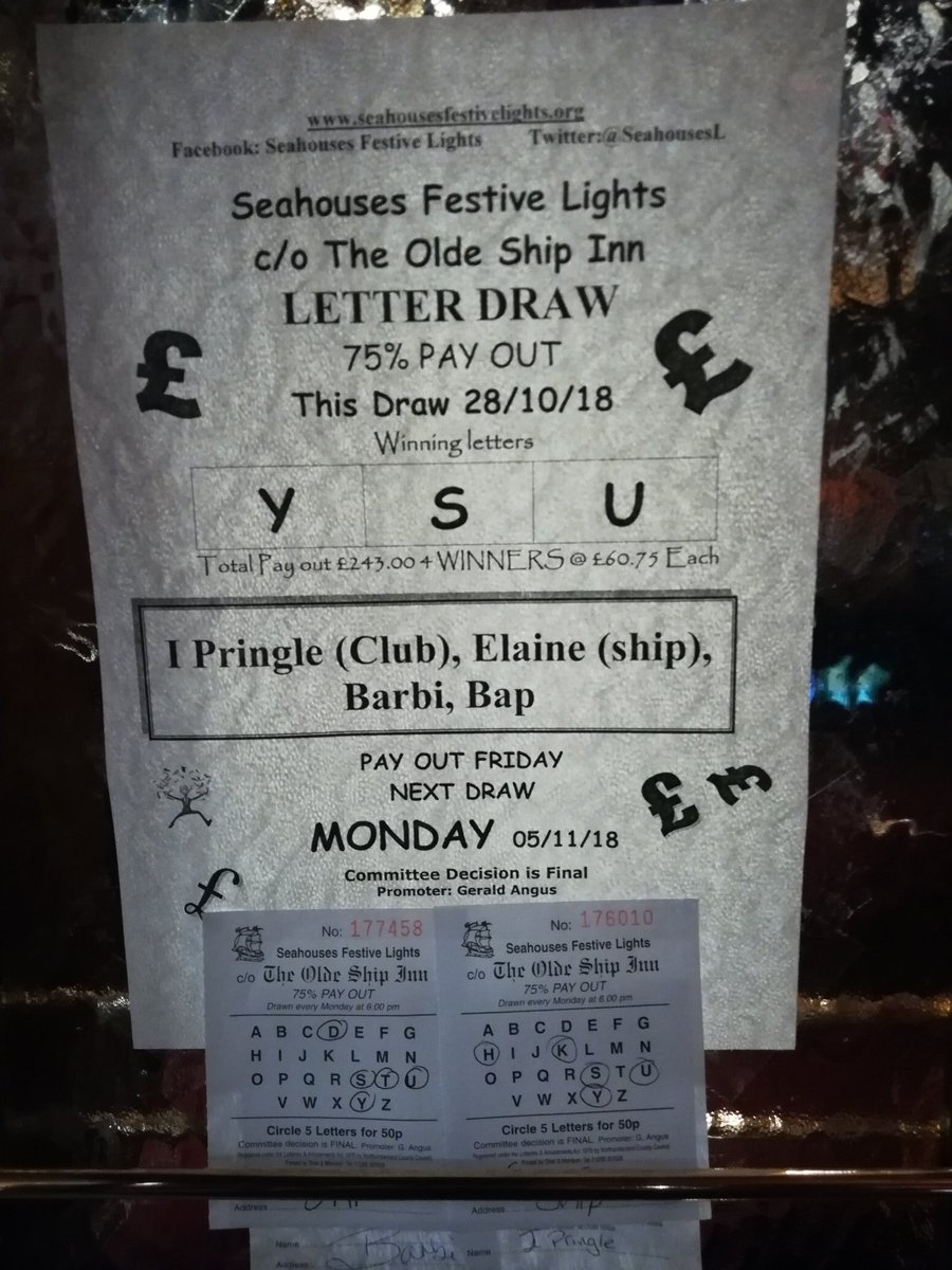 SeahousesL's tweet photo. Your So Unlucky not to have picked these winning letters! 4 people did and they share this week's pot! Make sure your tickets are in for next week's draw and it could be you!!! https://t.co/rZqHL8gsx6