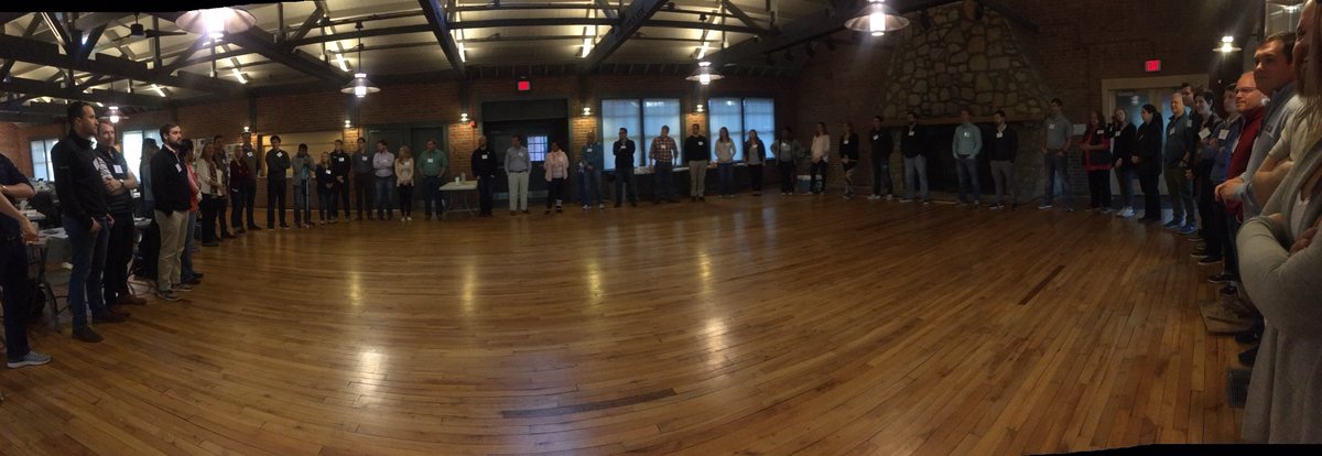 el_sh's tweet photo. “Leadership is best learned, not taught” - kicking off Leadership Raleigh 38 retreat! #LR38 @raleighchamber #LeadershipRaleigh https://t.co/ZWg9D05QC1