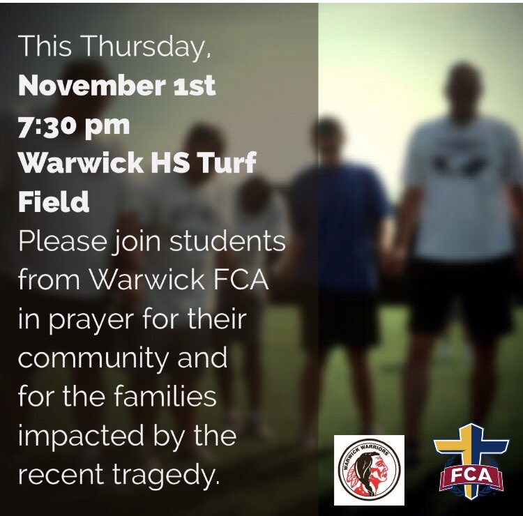 FcaTownship's tweet photo. Join Warwick FCA this Thursday for a time of prayer. All are welcome!! Spread the word. https://t.co/mEserxXsjB