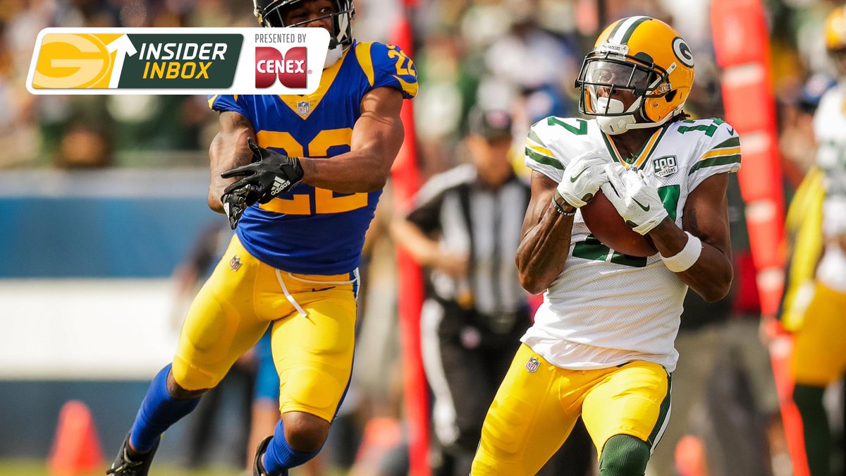 packers's tweet photo. Fan questions on Packers-Rams, the WR group + Week 9 at New England. 

Insider Inbox with @WesHod 📬: https://t.co/NMoyeITejJ https://t.co/7lJh2tkOOM