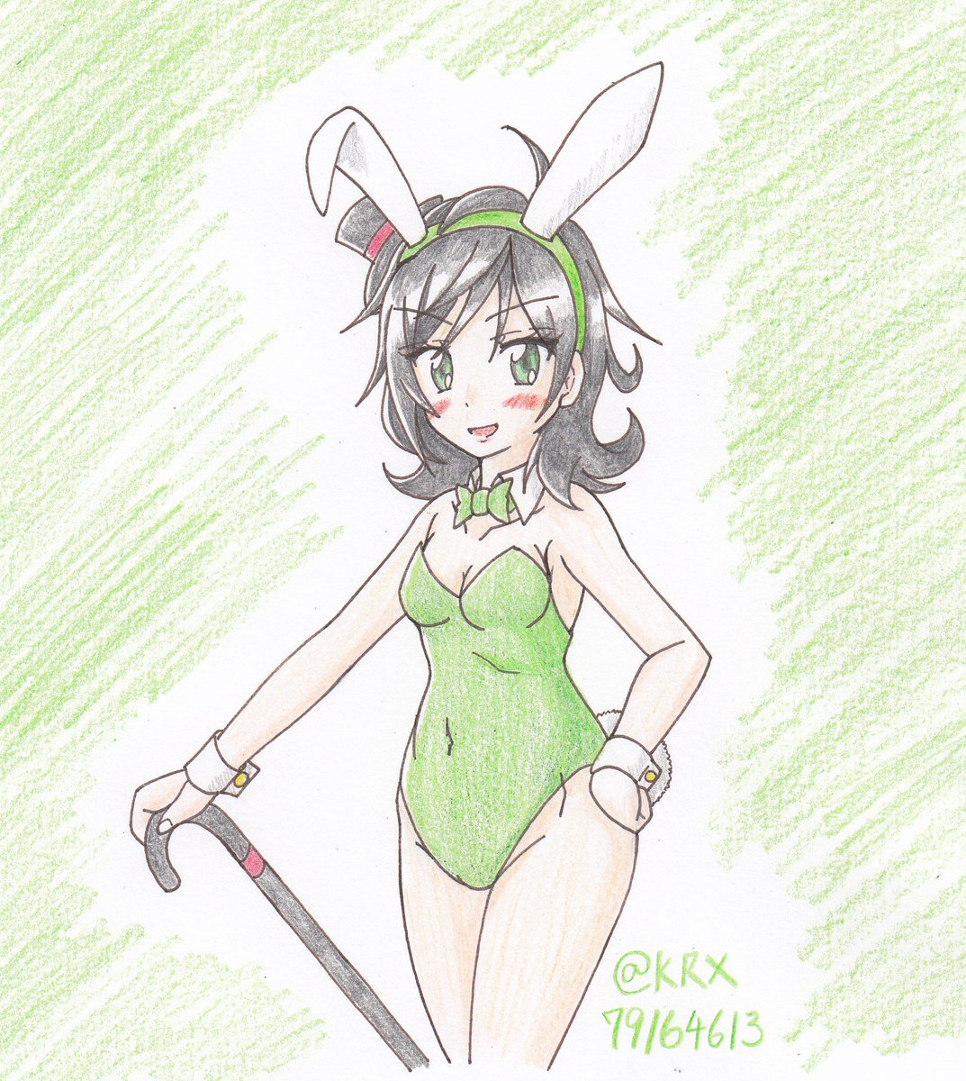 #艦これ版深夜の真剣お絵描き60分一本勝負
#艦これ版真剣お絵描き60分一本勝負_20181030
#松風
イケメン女子の生足バニー 