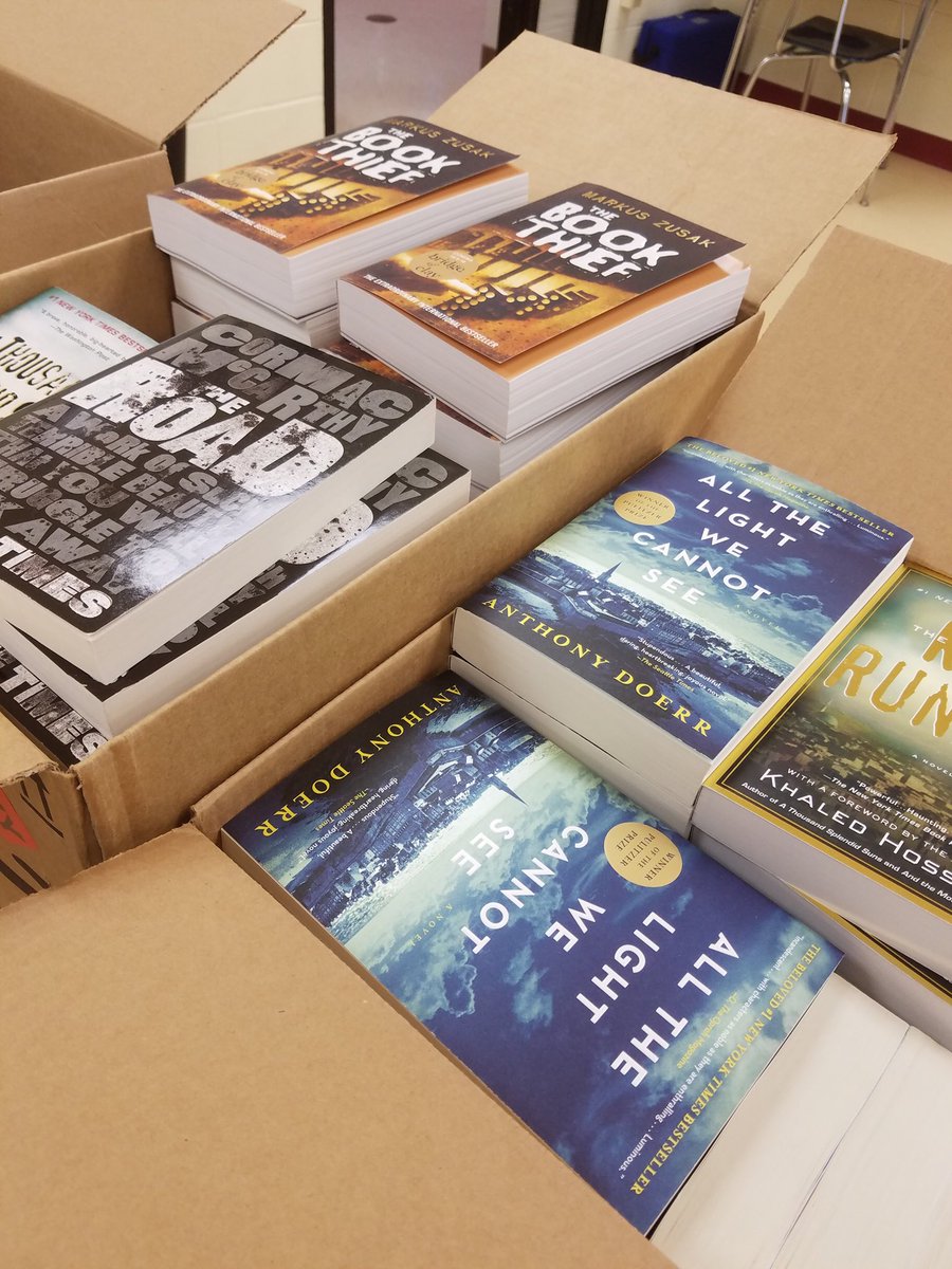 oostburgschools's tweet image. Christmas came early to Ms. Szyman's room thanks to OCEF! Her grant was funded, so now her Novels students get to enjoy excellent, contemporary literature! #ocef #allthelightwecannotsee #theroad #thekiterunner #athousandsplendidsuns #boosttheoost #thankyou