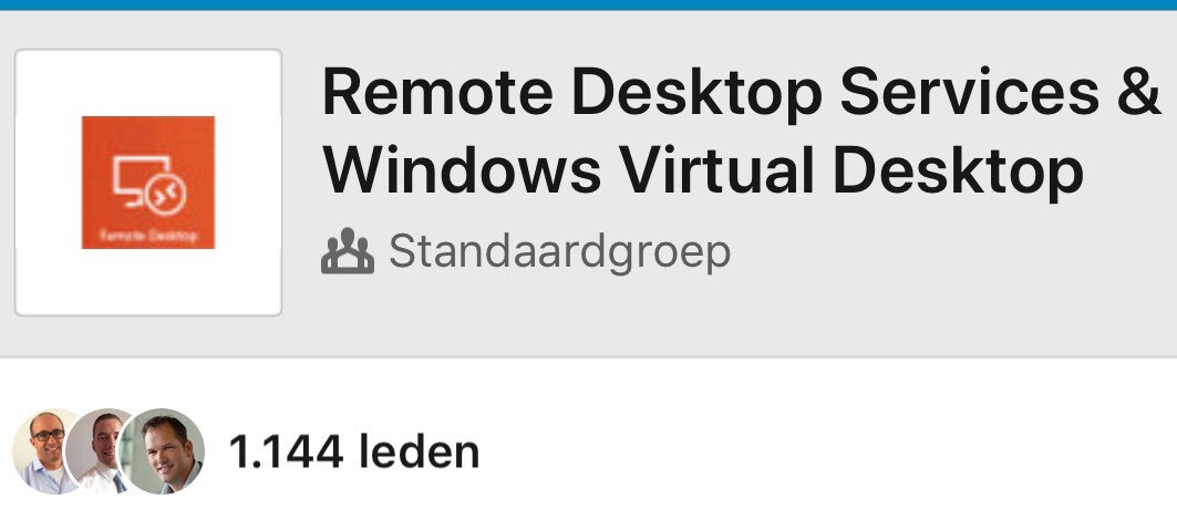 fberson's tweet image. Back in 2011 I started the #LinkedIn group “Remote Desktop Services”. Since then, the group has grown to 1144 members, which is great! With Windows Virtual Desktop around the corner, I decided to expand the group to also cover WVD! linkedin.com/groups/3937792/ #mswvd #RDmievolved