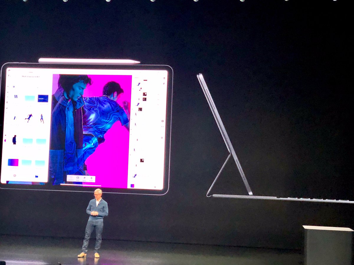 j0ry's tweet image. Here's Tim Cook with Photoshop on iPad. So proud to work on this with the amazing Photoshop team. If you saw the demo, I built all of that brushing interface.