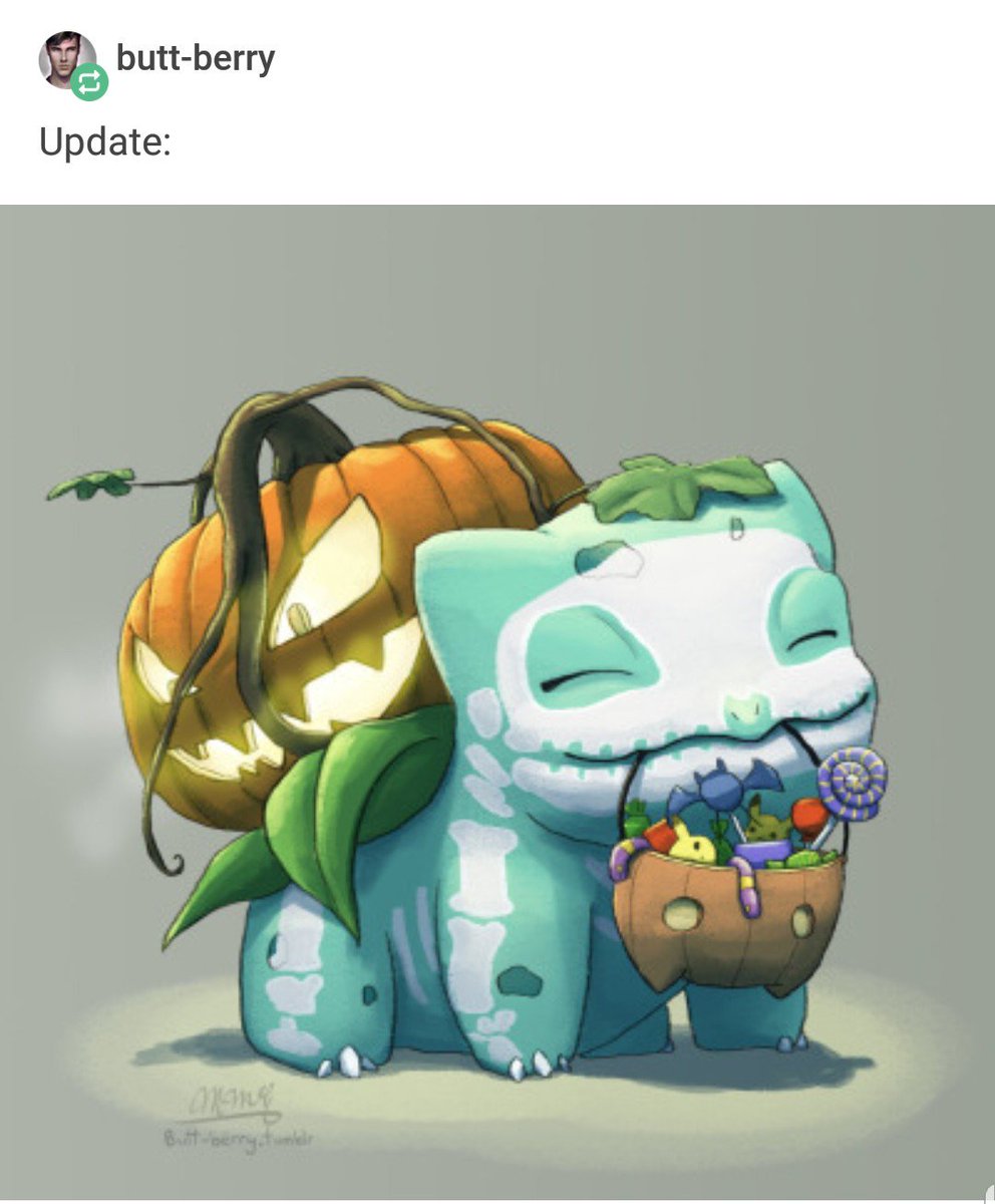 BulbaGanda's tweet photo. Spookysaur is ready for Halloween as usual 🦇👻 https://t.co/jDfWyFYxho