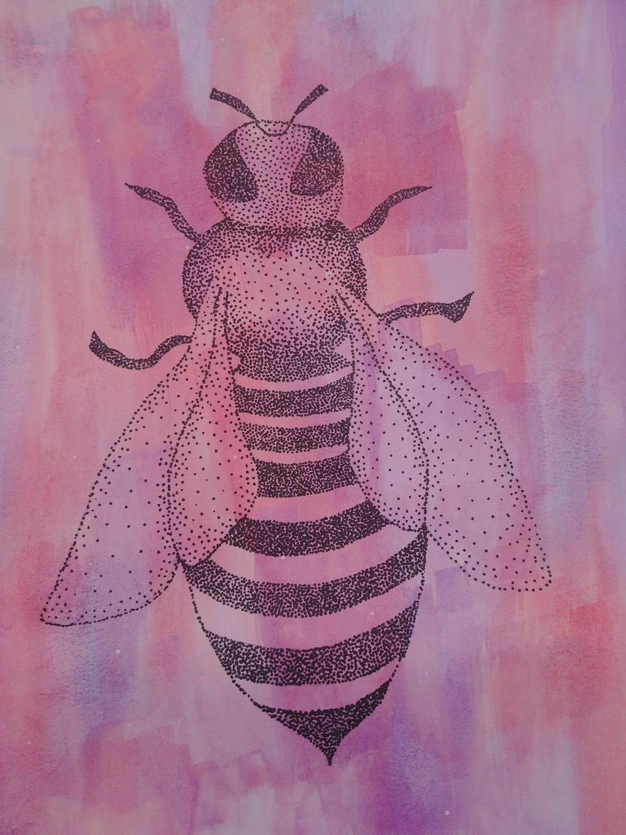 LStruppa's tweet photo. Drawing and Painting class finishing up Inktober with some stippled insects over watercolors https://t.co/JeXVc2Z0lM