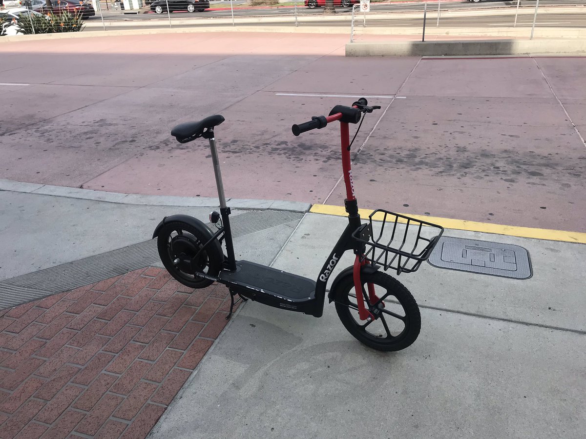 joepunsalan's tweet photo. Are seated scooters next? Saw this Downtown this weekend. #mobility https://t.co/1EX3sq1tL0