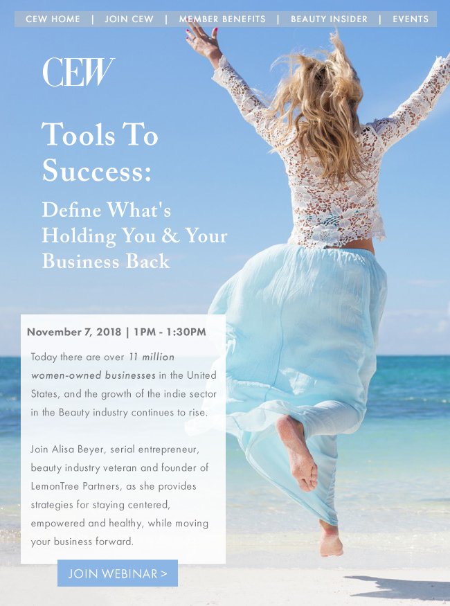 LemonTPartners's tweet photo. Alisa and @CEWinsider  webinar - TOOLS TO SUCCESS: DEFINE WHAT'S HOLDING YOU AND YOUR BUSINESS BACK! Nov. 7 at 1PM - Space is limited so sign up now! https://t.co/rYmaAHiCNu #cew #beauty #beautybusiness #beautybiz #cosmetics https://t.co/iLaEanxrvI