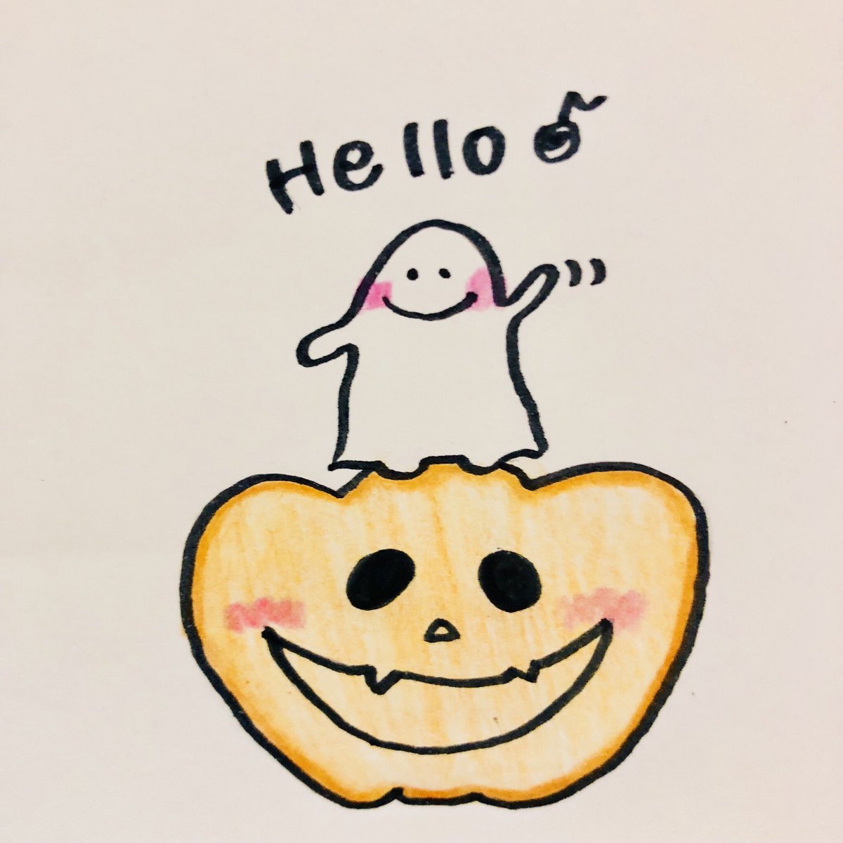 ちゃんりーu は ろうぃん2 イラスト 簡単 可愛い 癒し ハロウィン カボチャ かぼちゃ おばけ Illustration Cute Simple Healing Halloween Pumpkin Ghost Hello T Co R8wq1tdj86