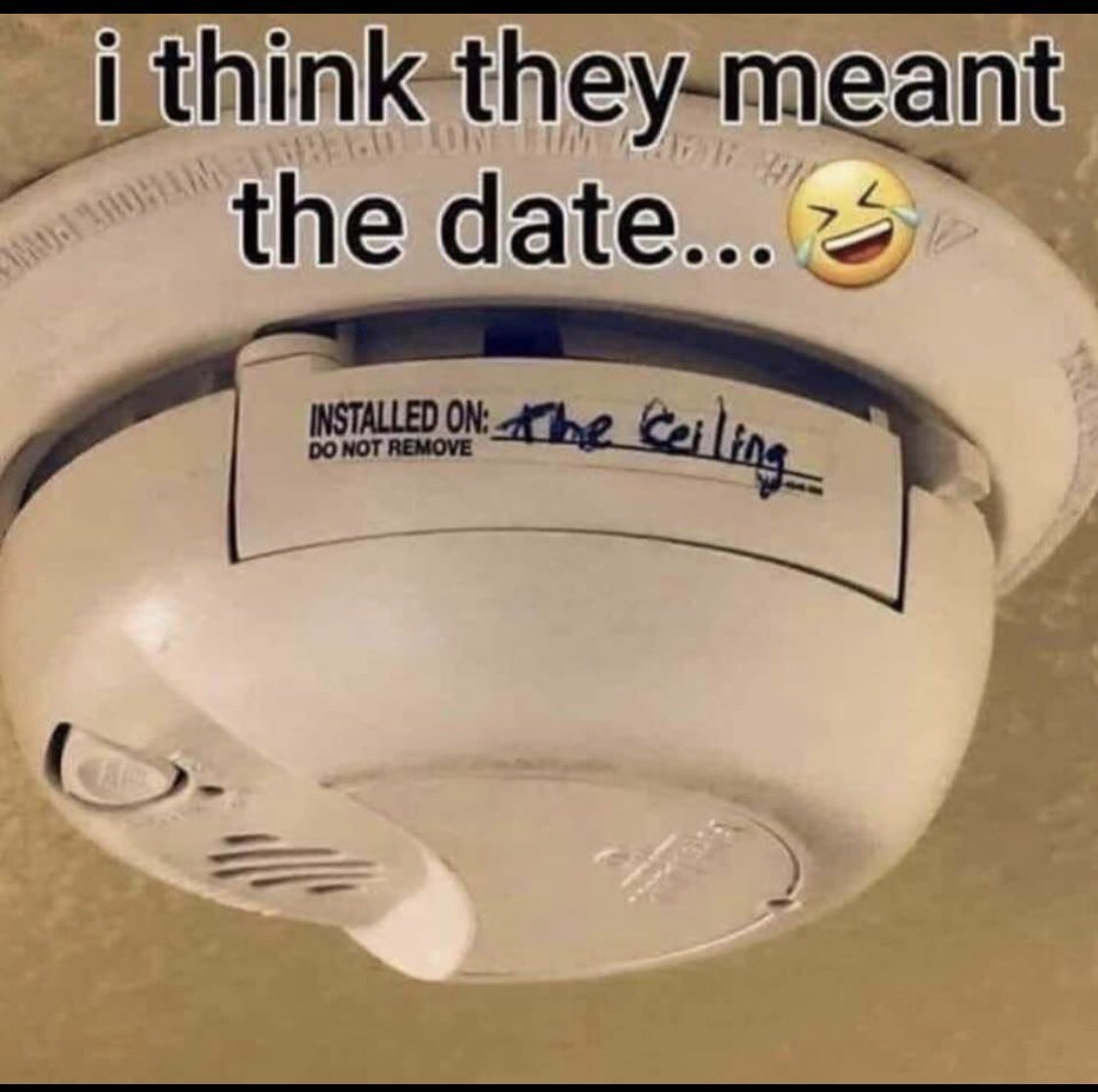 sandyra39's tweet photo. @AdamCarollaShow @adamcarolla If a smoke detector is installed by an idiot and no one is around to hear it, does it make a sound? (When the batteries are dying)😂😂#doadamsbestnotyours https://t.co/sc34ClGE1d