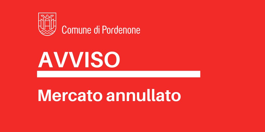 #AvvisoPN - Domani mercoledì 31/10 NON ci sarà il mercato cittadino. 
Aiutateci a condividere info...Grazie!