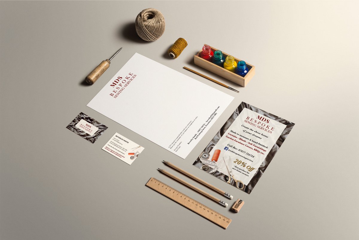 DesignerAcorn's tweet photo. Complete rebrand for Mds Bespoke Sewing Service including logo, business card, leaflet and letterhead design &amp; print 😍
#smallbusiness #smallbusinessbranding #freelancegraphicdesign #smallbusinessdesigner #logodesign #leafletdesign #smallbusinessowner #freelancebranding https://t.co/8yVbaLbJup