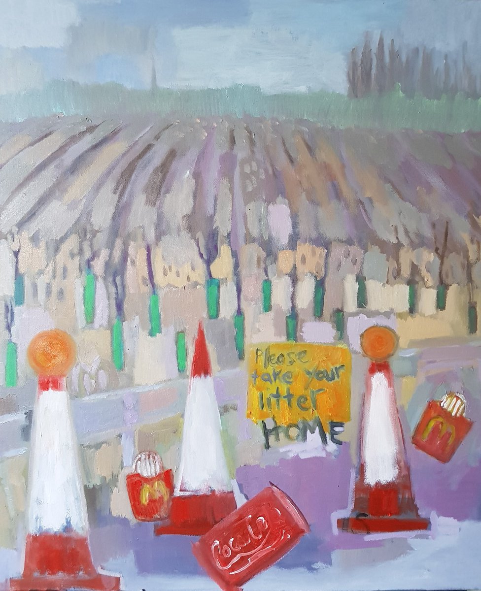 Works in progress based around travelling our roads, a bit different for me but it's good to step outside the comfort zone. What do you think? #art #TeesdaleArtNet #oilpainting #rubbish #environment