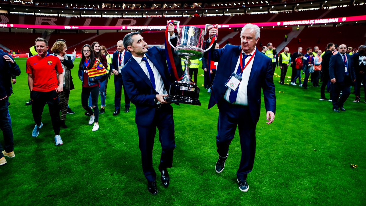 FCBarcelona's tweet photo. 🔊 Valverde: “The cup is a very important competition. I don't understand the idea of not going for one tournament to focus on another" #CopaBarça https://t.co/zNUzKtkUTt
