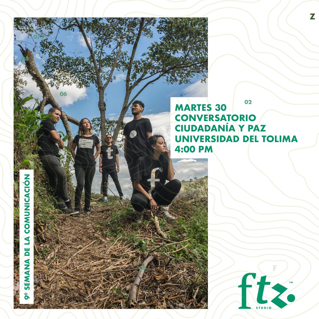 ftzstudio's tweet photo. Hoy estaremos en el conversatorio sobre Ciudadanía y Paz en la 9ª semana de la comunicación.
Audiotrio de la Música
4:00pm - Universidad del Tolima https://t.co/wapUQIsphT